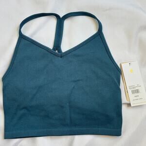 Spiritual Gangster Bryn Seamless Crop Tank Bra XS/S Teal NWT